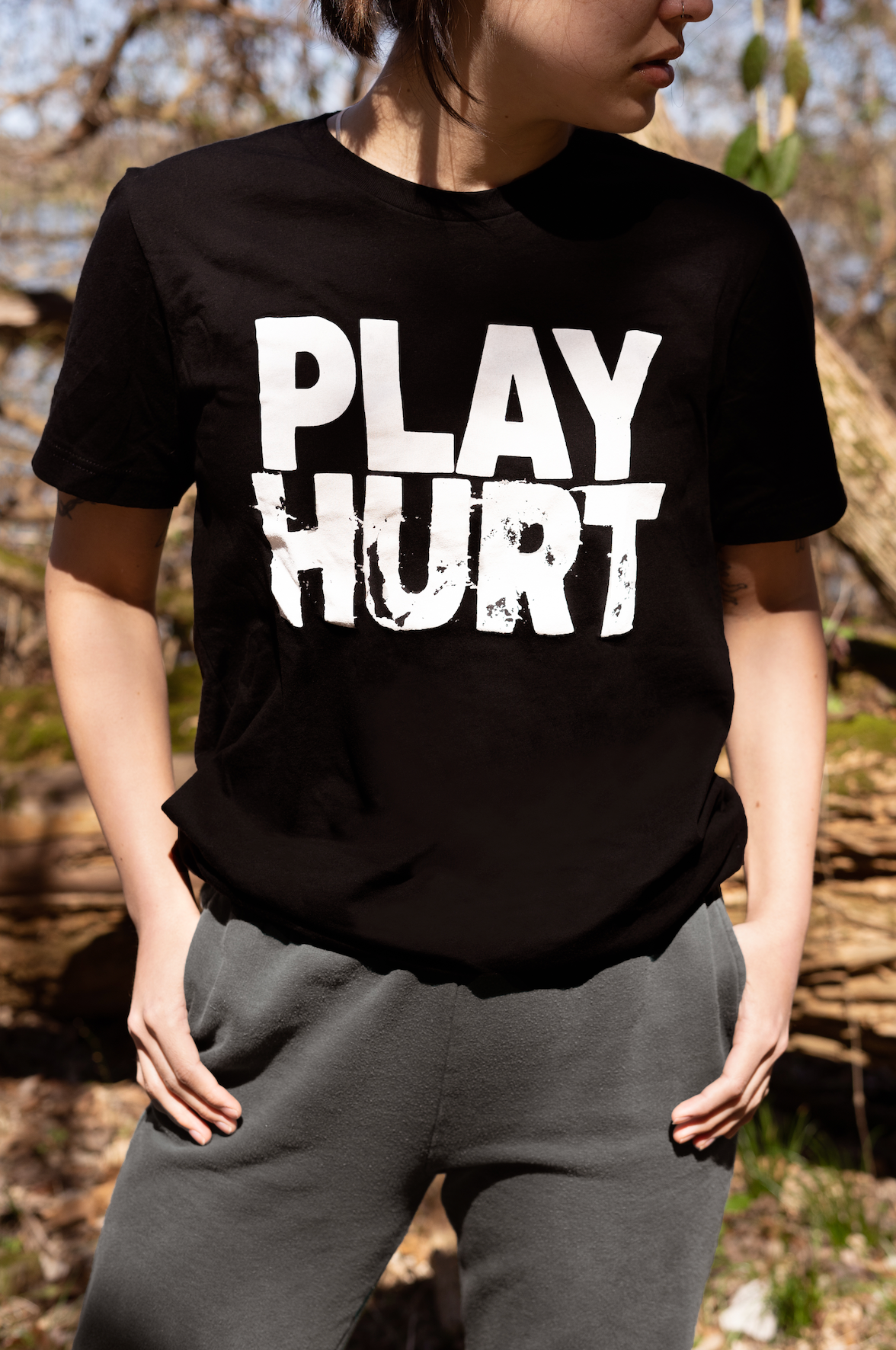 Play Hurt Black Logo Tee